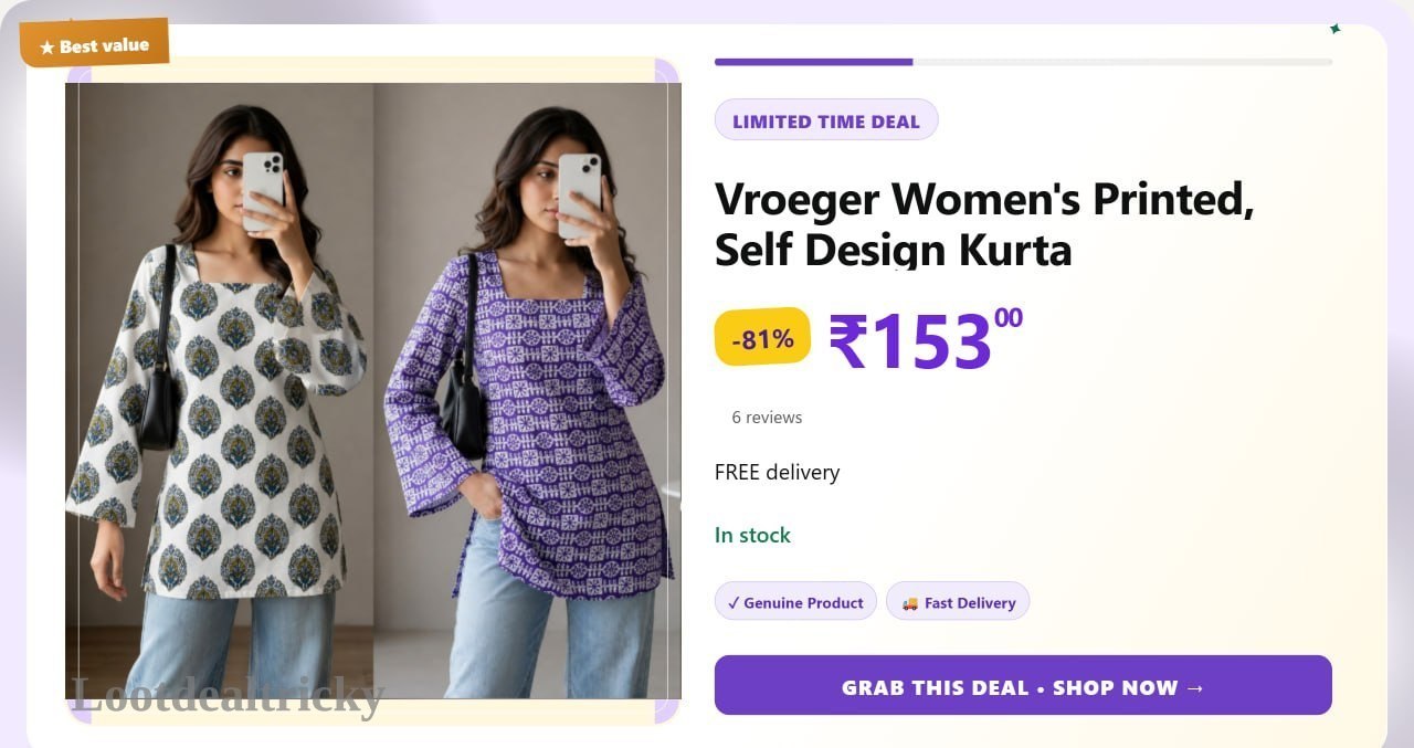 women S Printed – Just ₹153 | Limited Time Loot Offer women S Printed – Just ₹153 | Limited Time Loot Offer
