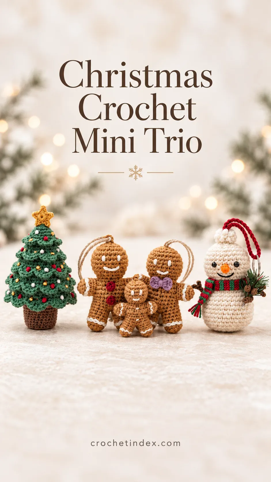 Christmas Crochet Mini Trio Pinterest pin