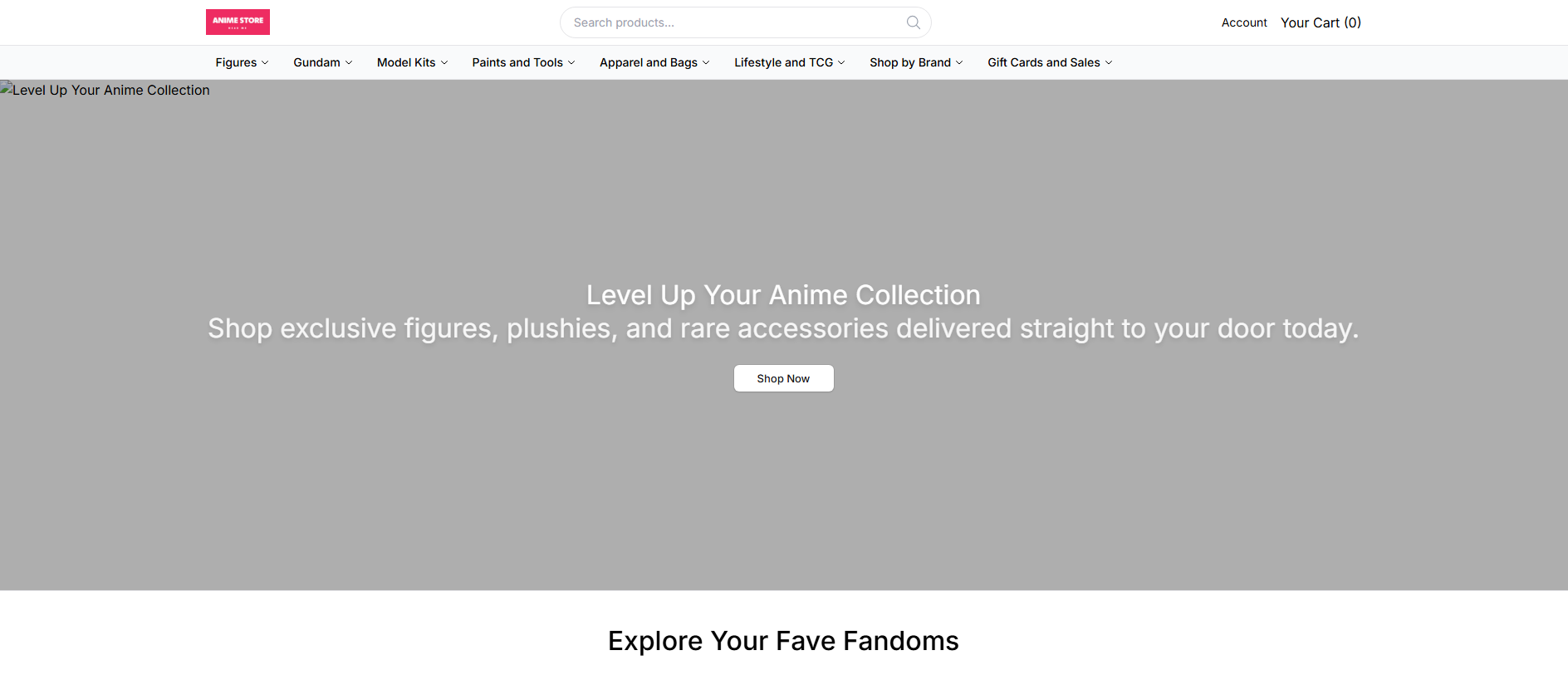 Stored capture of animestorenearmehq.shop