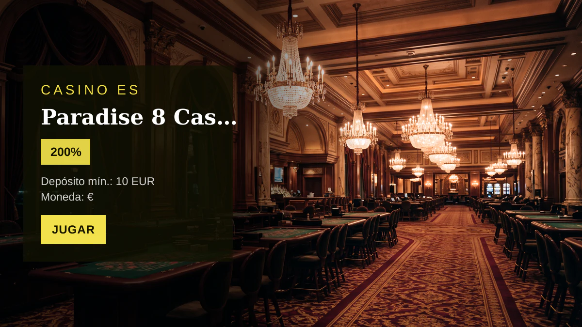Paradise 8 Casino — bono de bienvenida 200%, pagos: Visa, Mastercard, Skrill, Neteller, Paysafecard