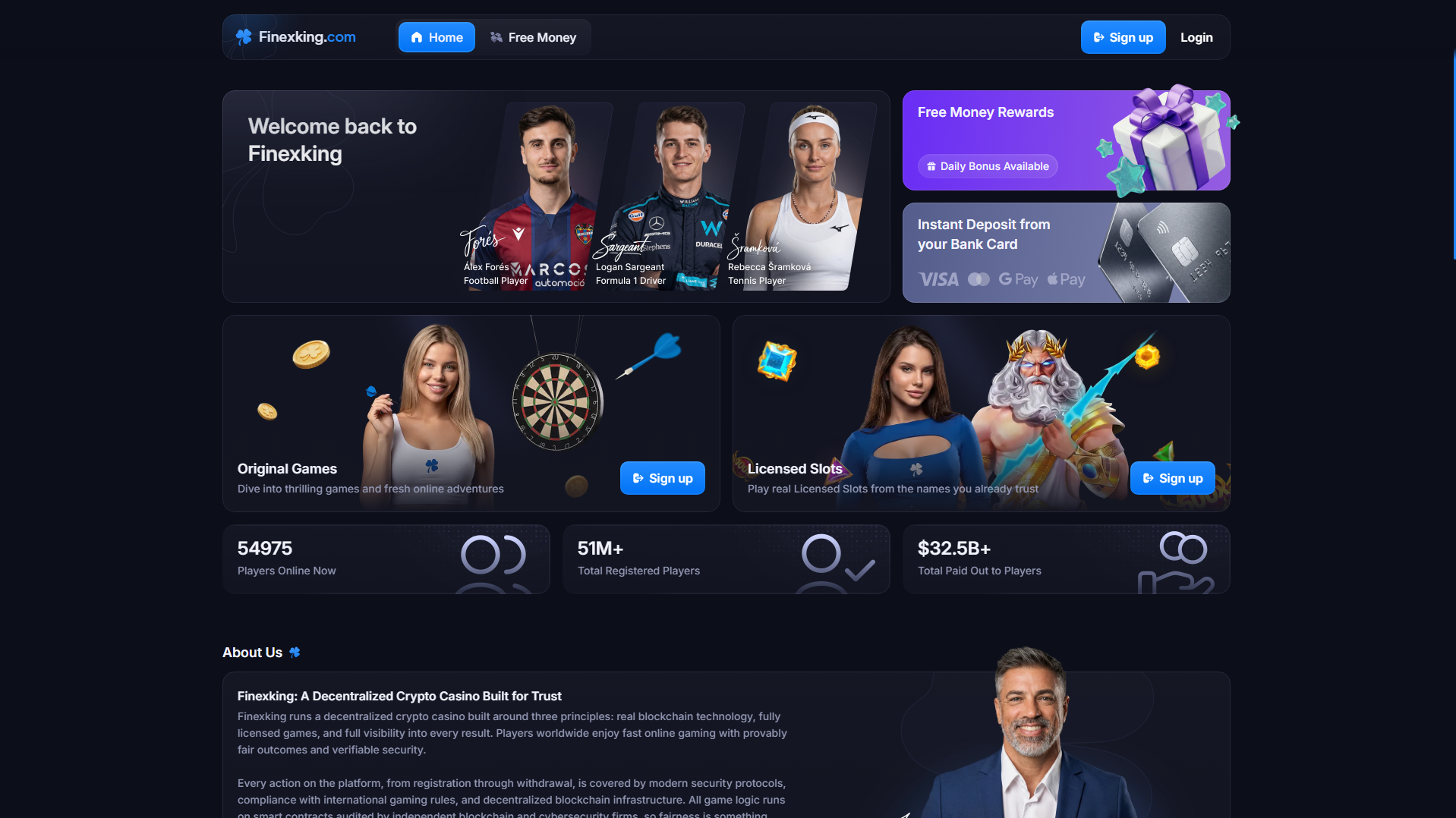 Screenshot of finexking.com