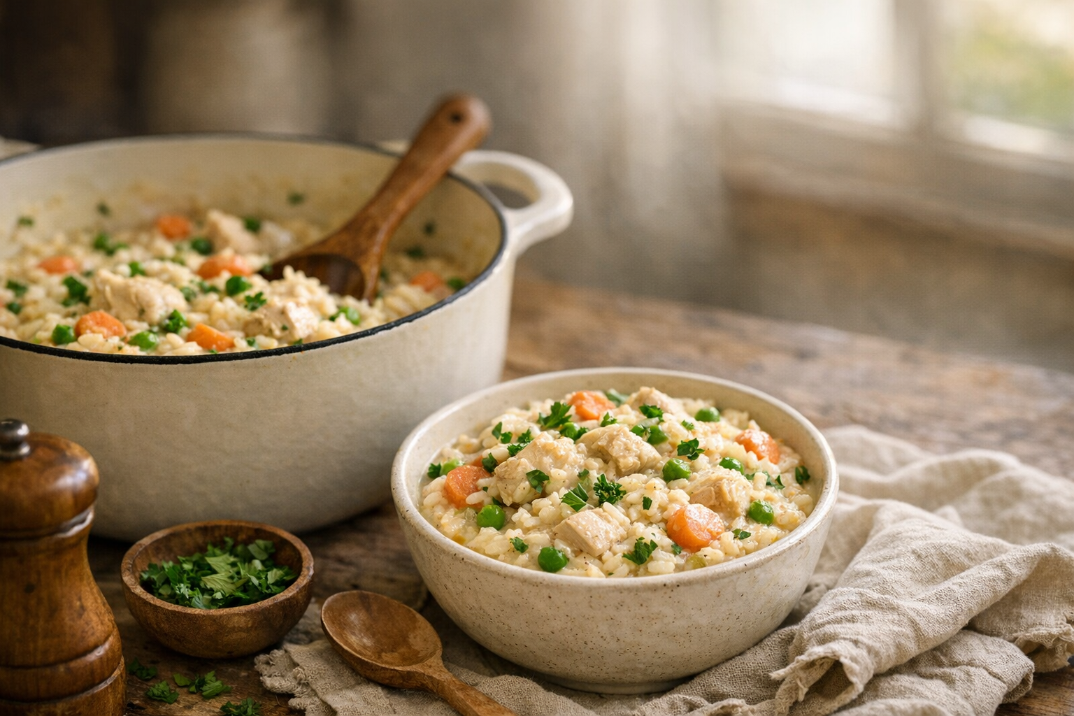 Creamy Chicken and Rice One Pot Pinterest image
