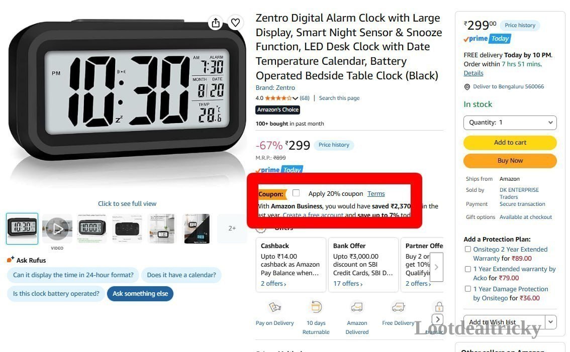Zentro Digital Alarm – Just ₹239 | Loot Lo