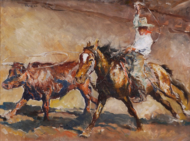 Bull-roping-scene