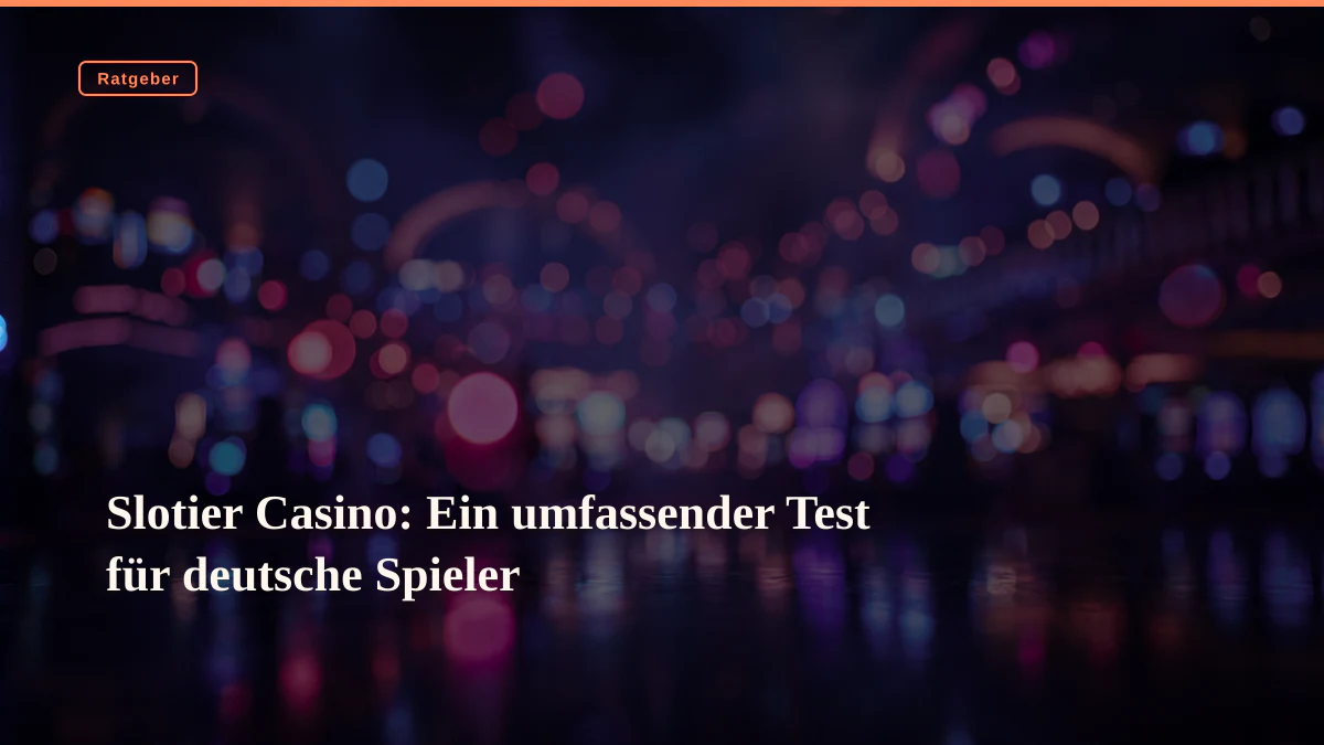 Slotier Casino: Ein umfassender Test für deutsche Spieler