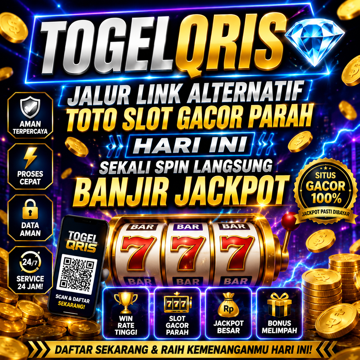 TOGELQRIS 💎 Jalur Link Alternatif Toto Slot Gacor Parah Hari Ini Sekali Spin Langsung Banjir Jackpot