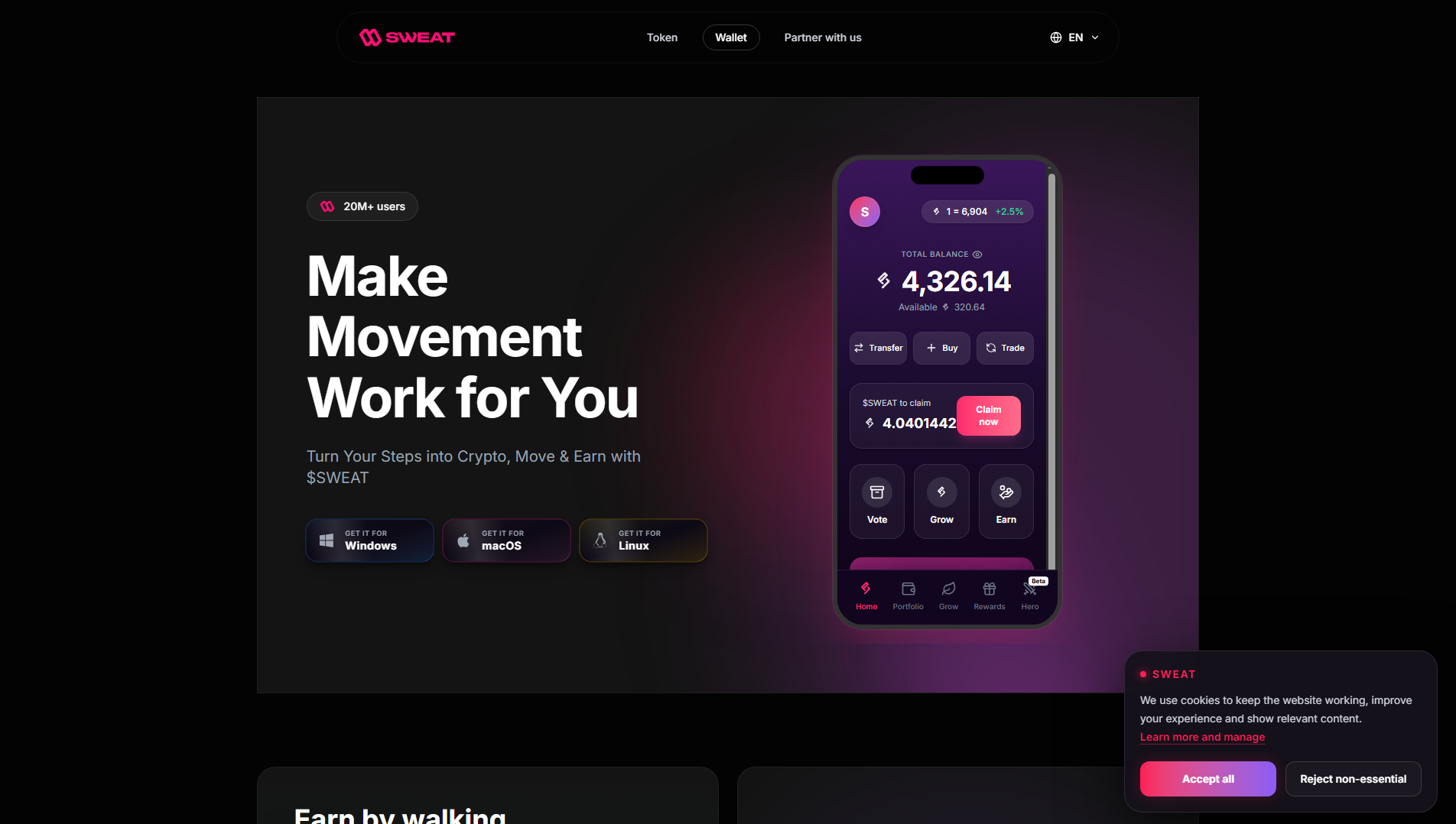 Capture enregistrée de sweatwallet.org