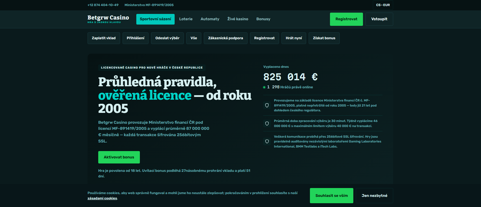 Stored capture of betgrw.cz