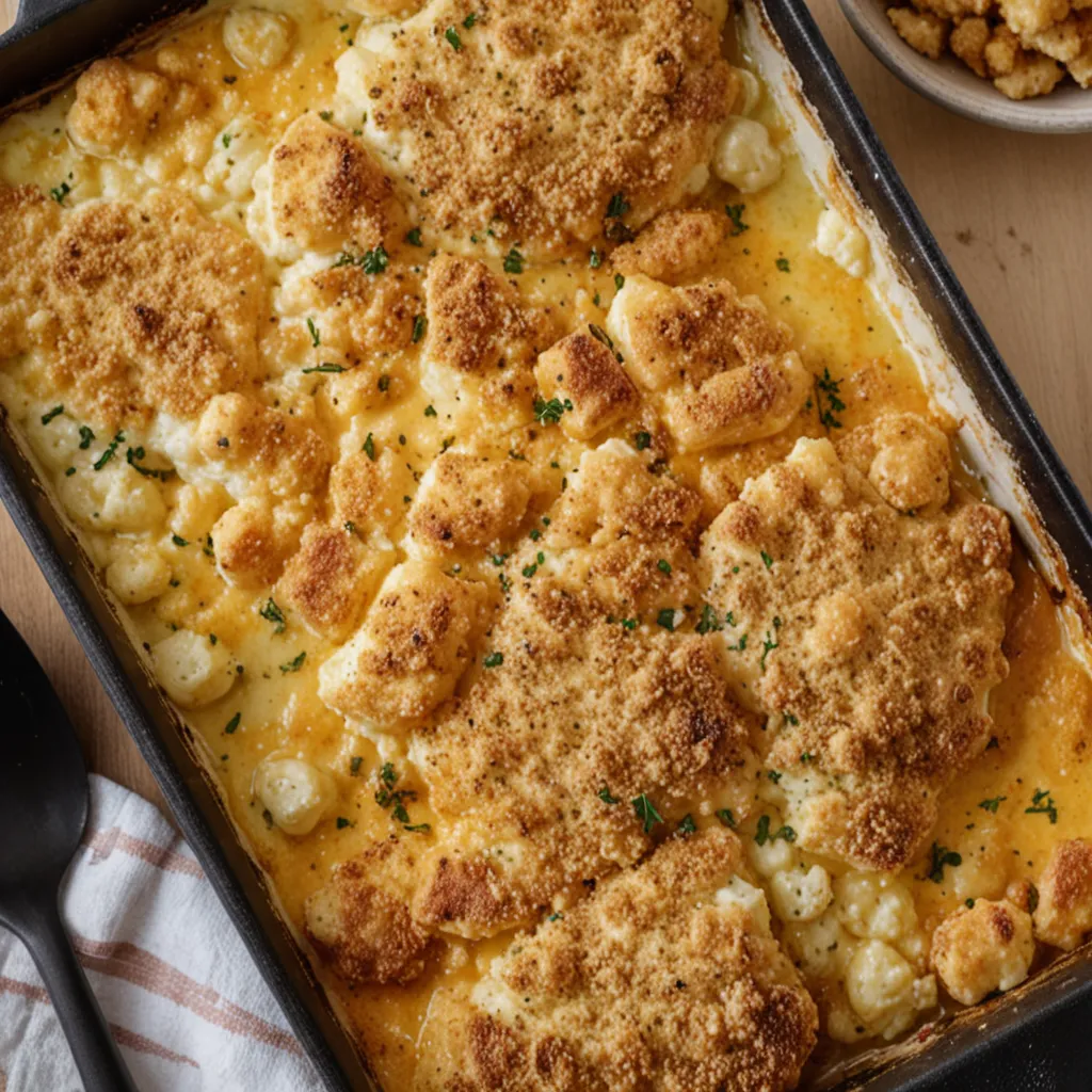 Ultimate Creamy Four-Cheese Cauliflower Bake