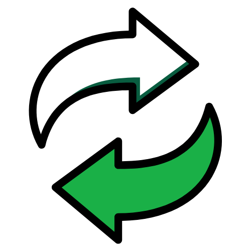 Icono flechas indicando cambio de divisas