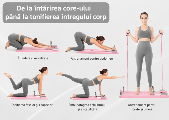 Aparat Pilates Reformer pliabil NextWave - imagine 2