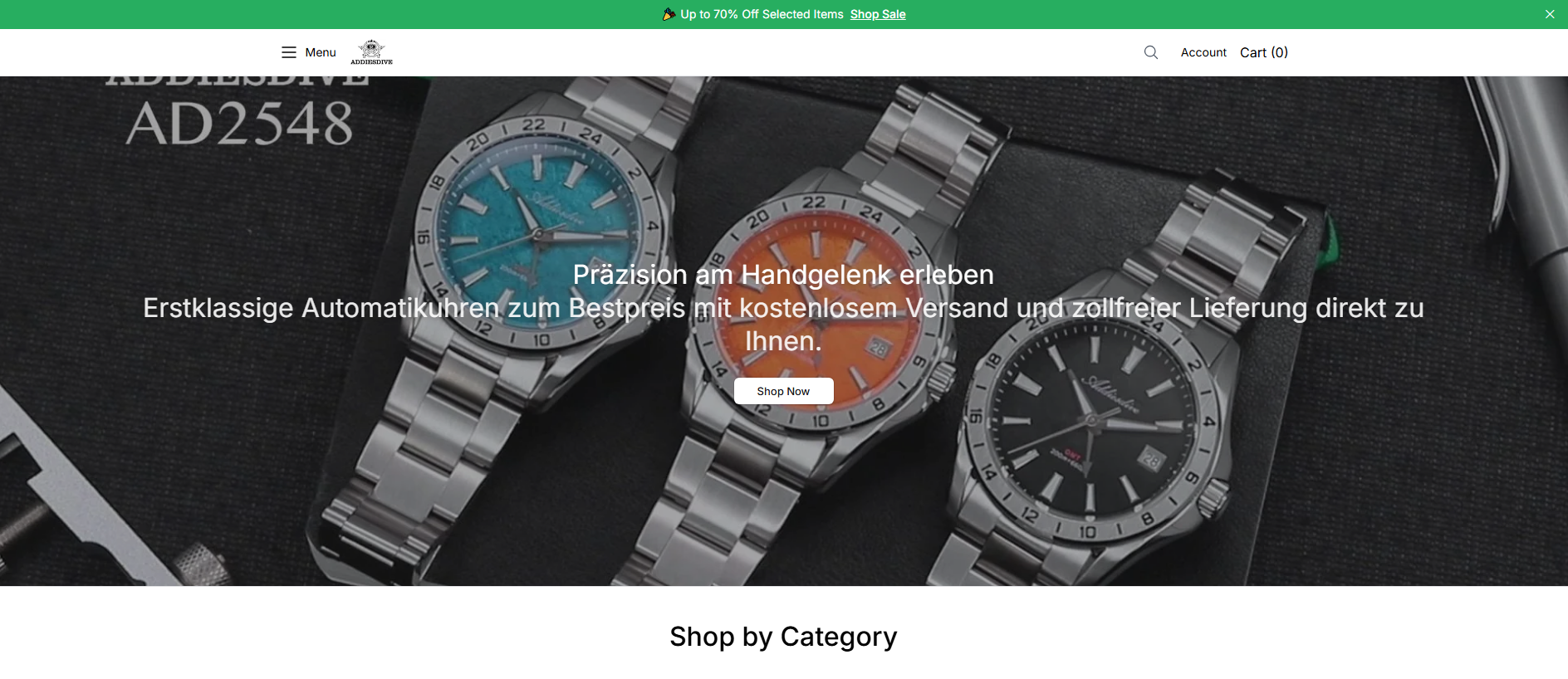 Stored capture of addiesdivewatchesstyle.shop