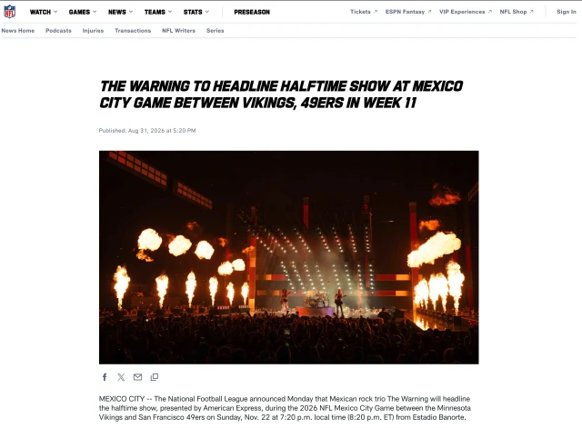 NFL Mexico City Halftime