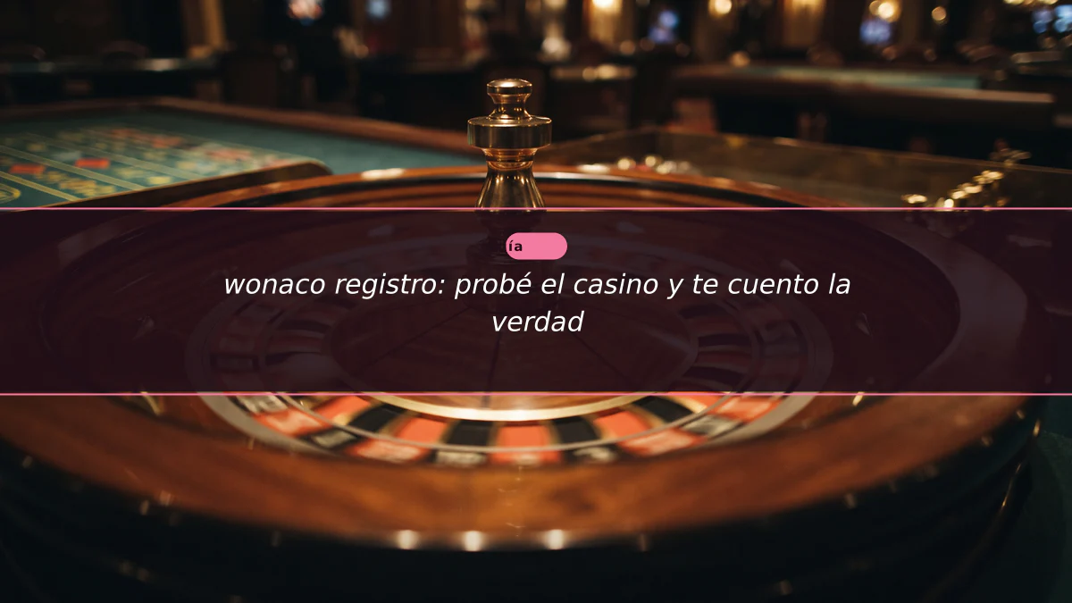wonaco registro: probé el casino y te cuento la verdad