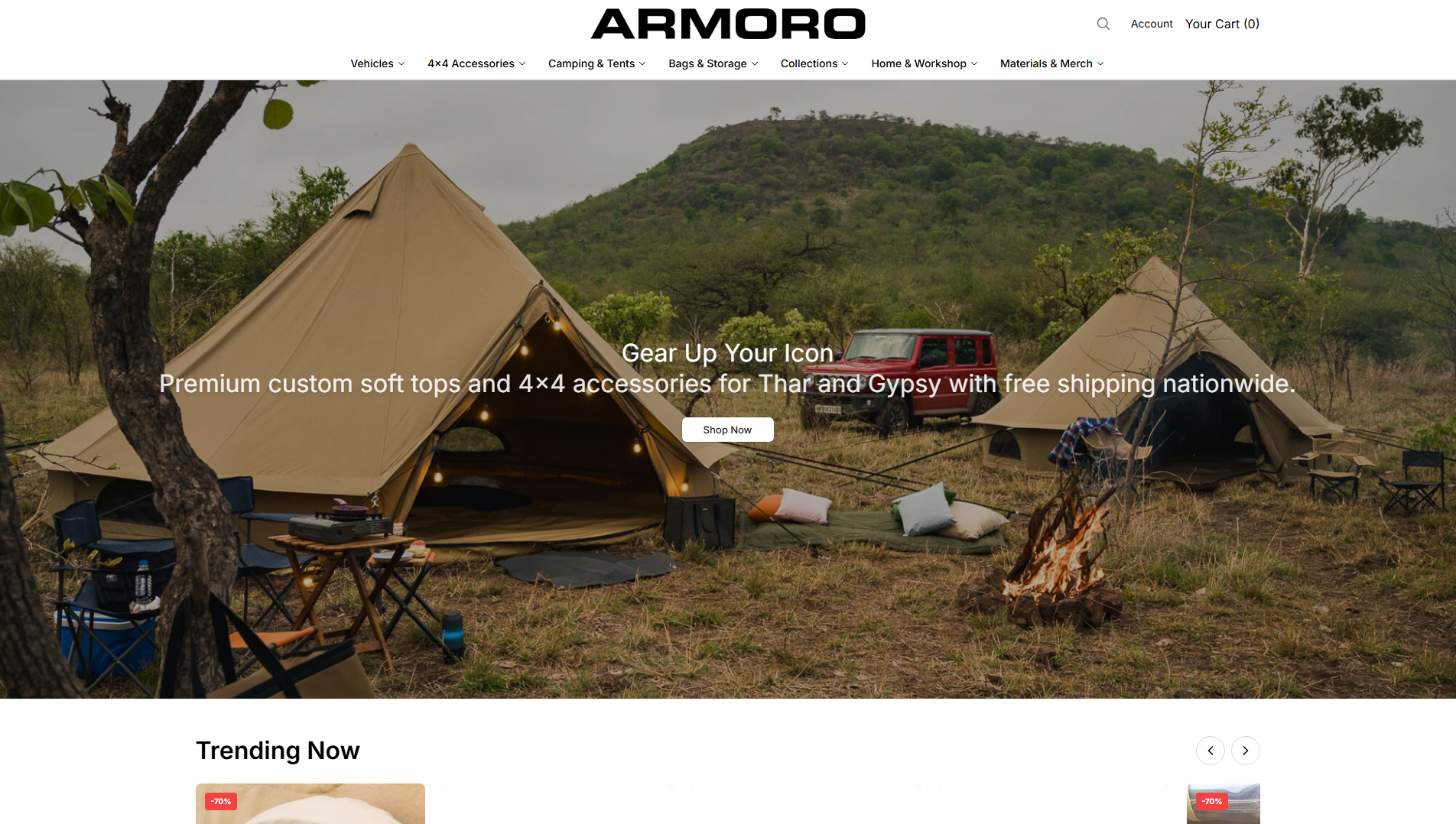 Stored capture of armorofficial.shop