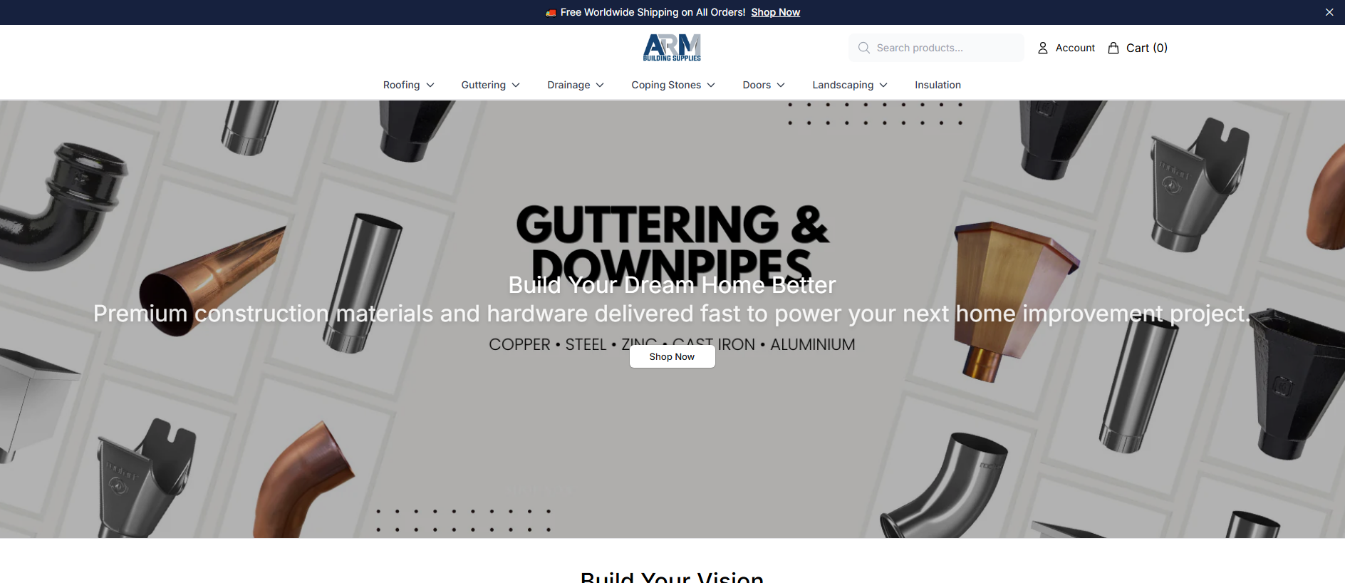 Stored capture of armbuildingsuppliesstore.shop