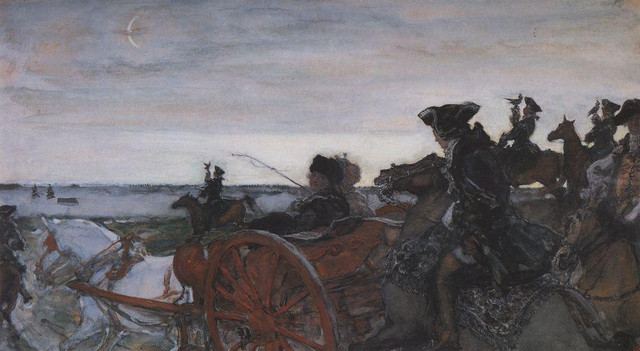Выезд Екатерины II на соколиную охоту 1902