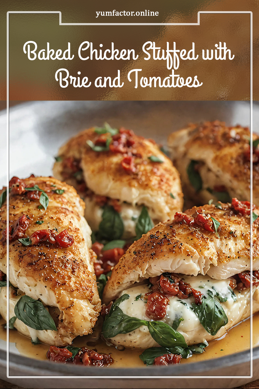 Baked Chicken Stuffed with Brie and Tomatoes