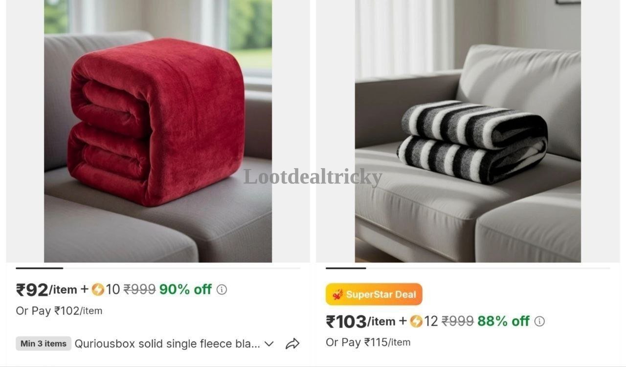 Fleec Blanket 92 – Just ₹92 | Loot Ka Maal Fleec Blanket 92 – Just ₹92 | Loot Ka Maal