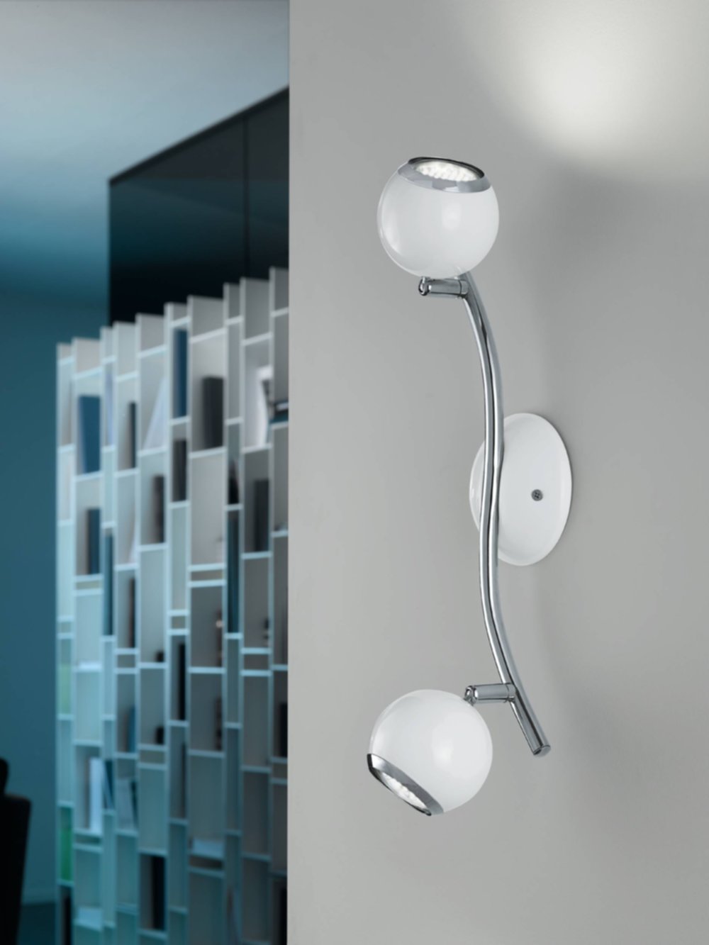 Réglette Bimeda 2 spots GU10 2,5 W – Blanc et chrome