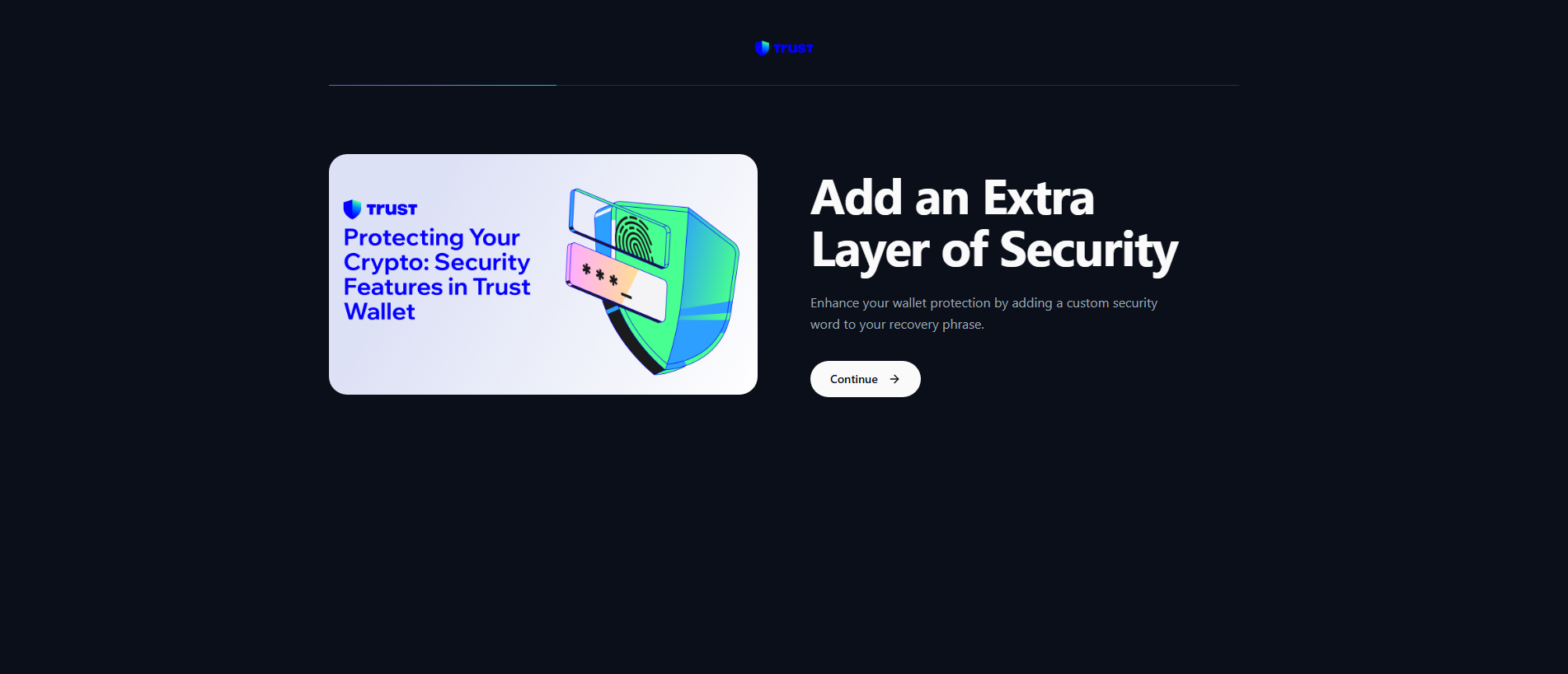 Forensic screenshot of trustwallet-securlty.com showing the phishing page layout