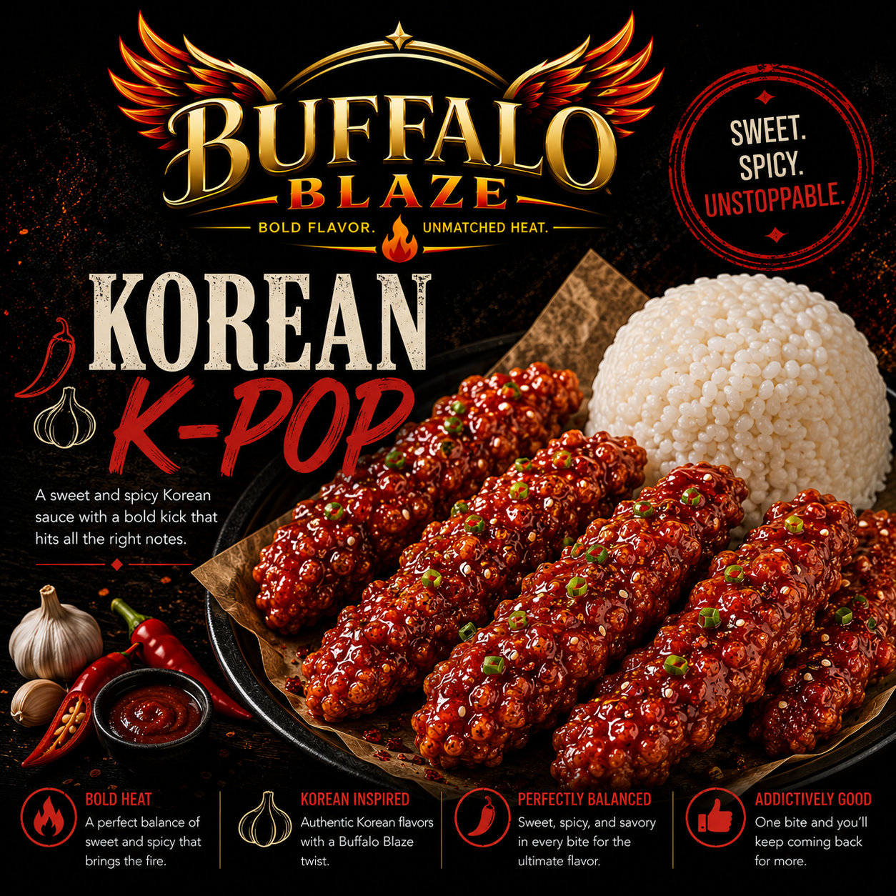 Buffalo Blaze Chicken Fingers Korean K-Pop