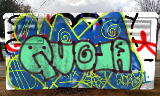 Graffiti artwork by Quiltoe