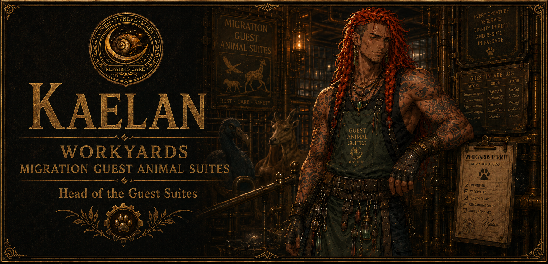 Kaelan, Head of the Migration Guest Animal Suites.
