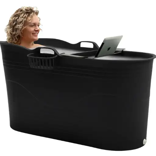 HelloBath - Bath Bucket XL (Comfort) - Zwart - 122 cm - Zitbad voor volwassenen - IJsbad - ZitBadXL.nl
