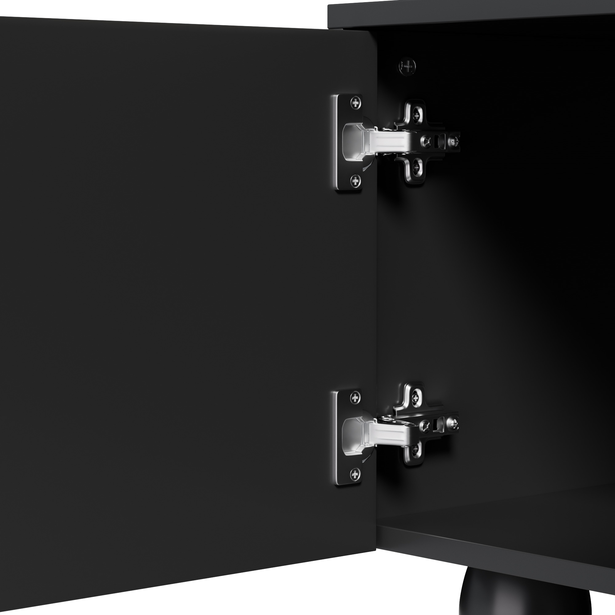 Meuble TV Noir, Rangement, Design Moderne, Structure Robuste, Finition Haut de Gamme, Entretien Facile - 180x40x42cm - Salon 3