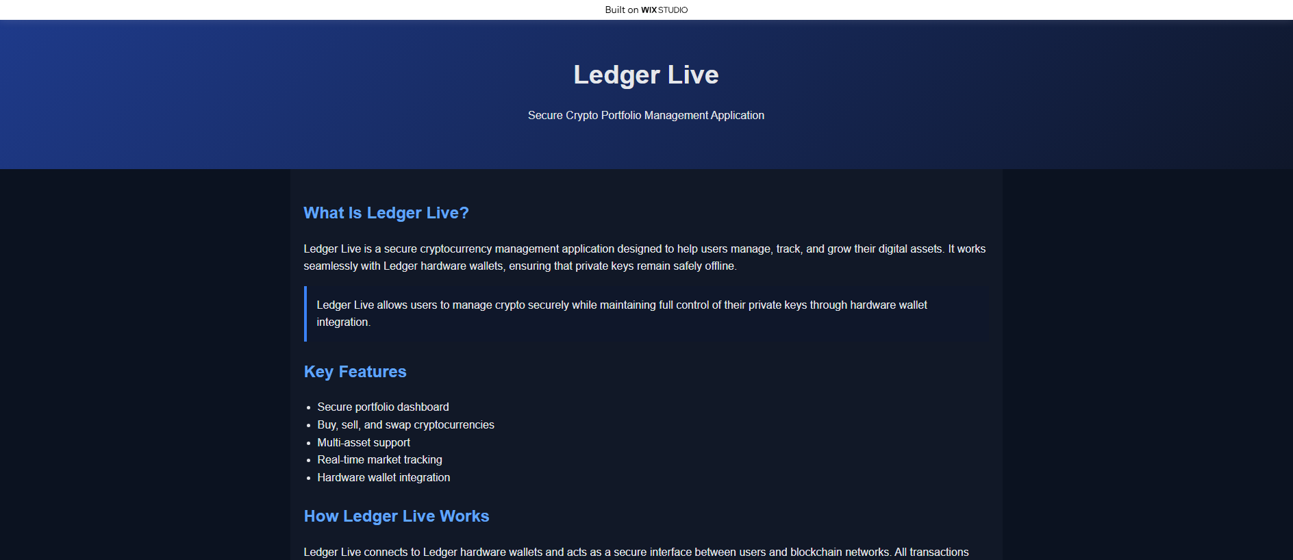Screenshot of client-ledgarlive.wixstudio.com