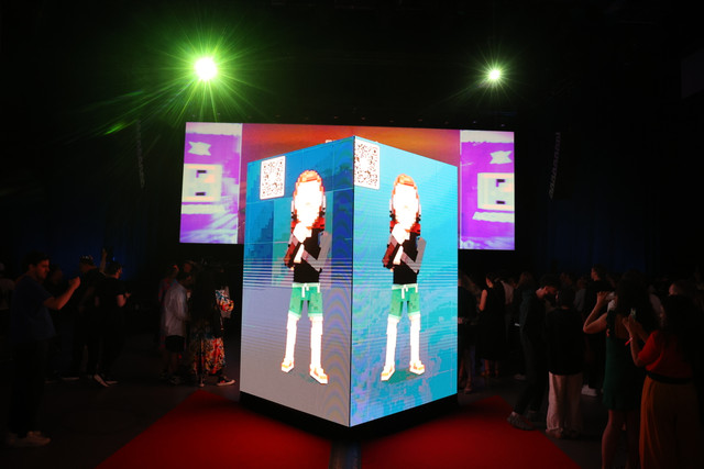 LED cube installation