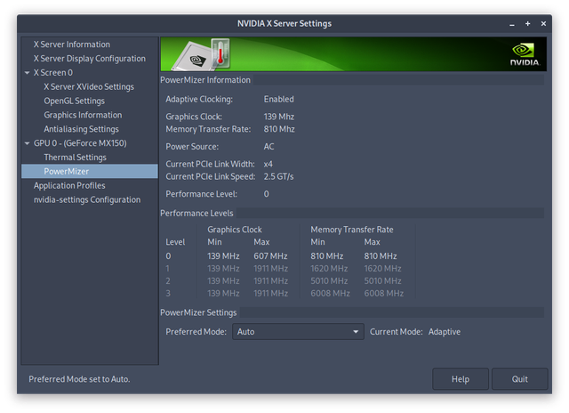 nvidia settings