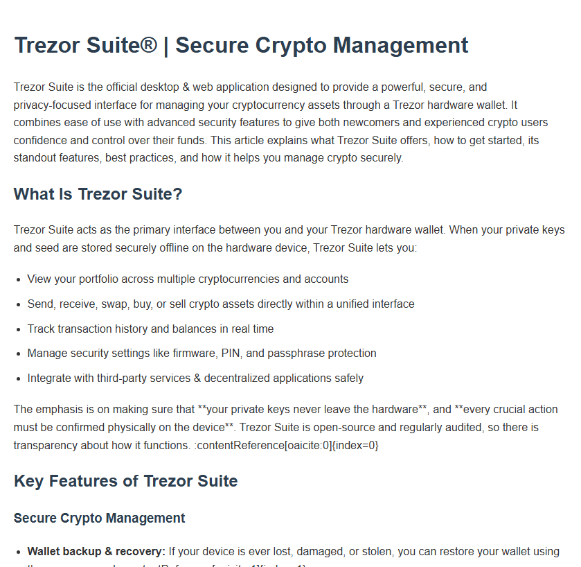 Stored capture of know-trezrsuite.pages.dev