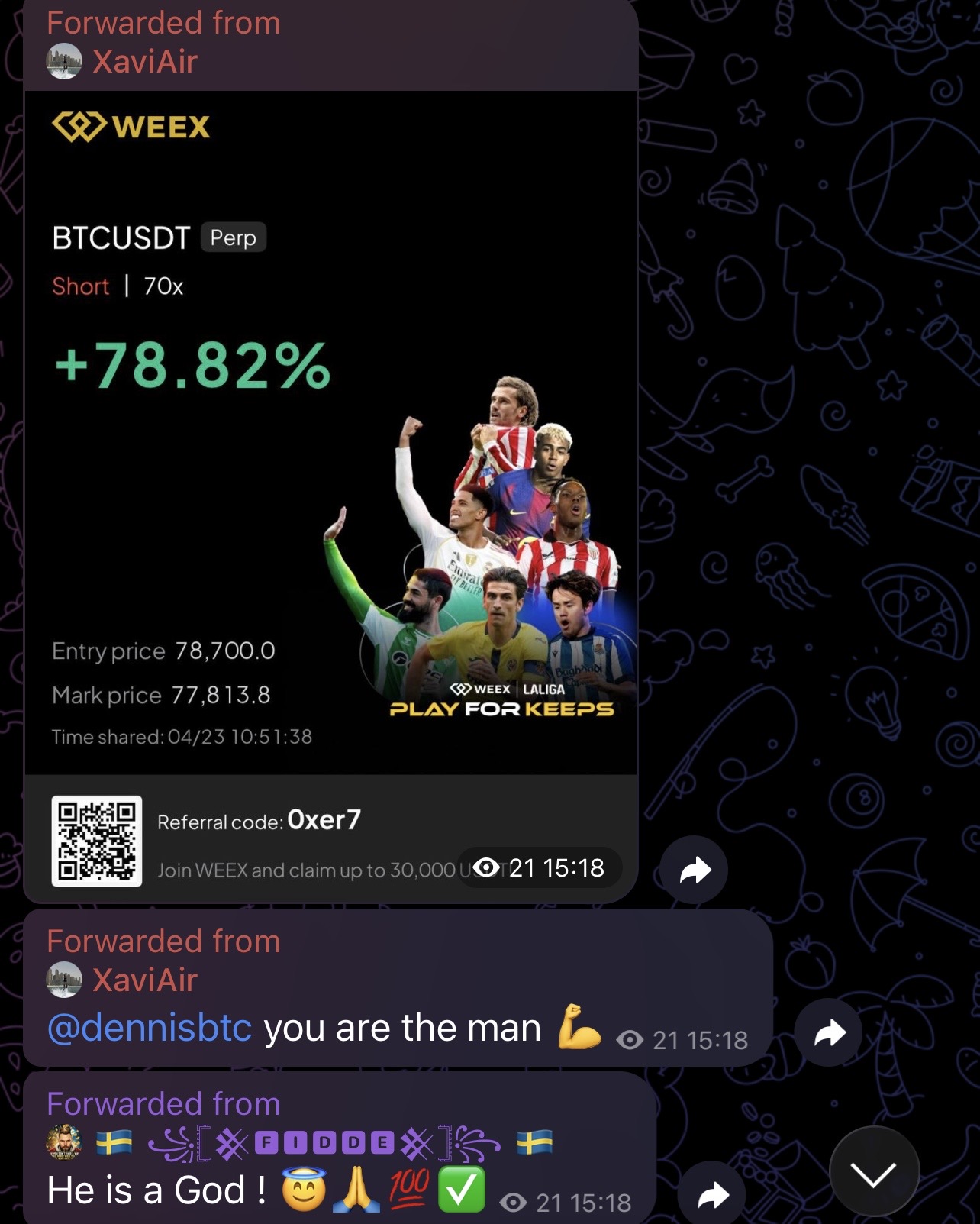 Member payout screenshot