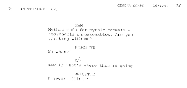 ginger snaps script excerpt 1