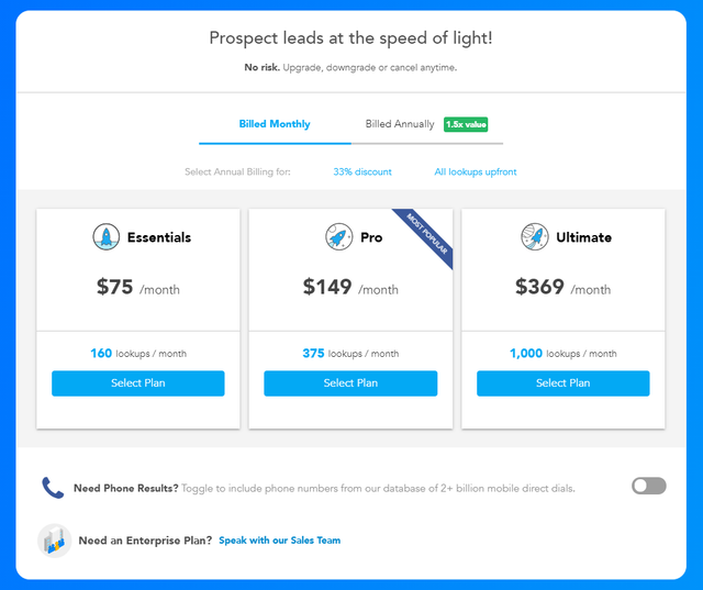 RocketReach Pricing