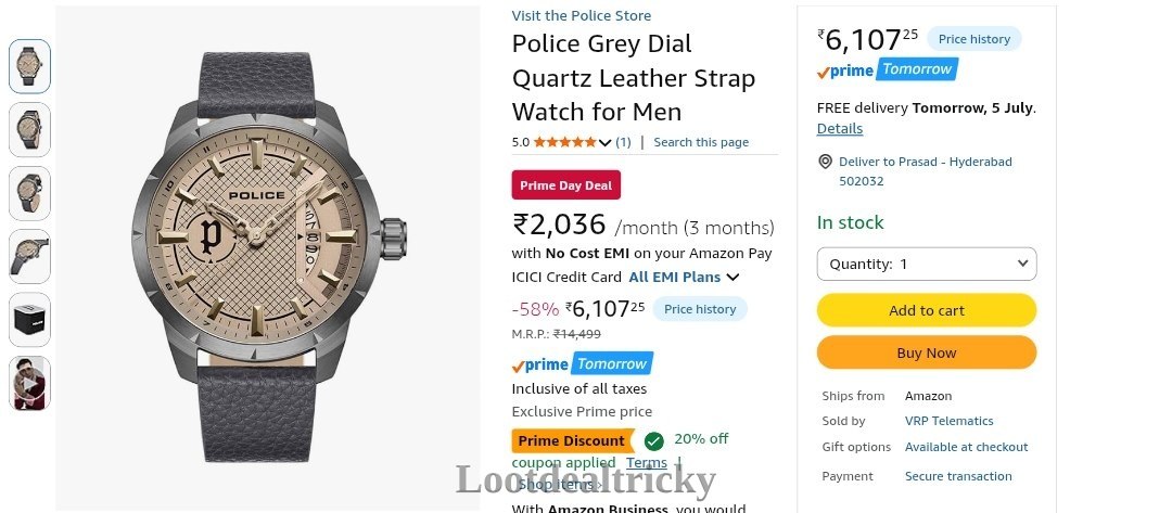 Police Grey Dial – Wonderful Discount Today @ 4885 Police Grey Dial – Wonderful Discount Today @ 4885