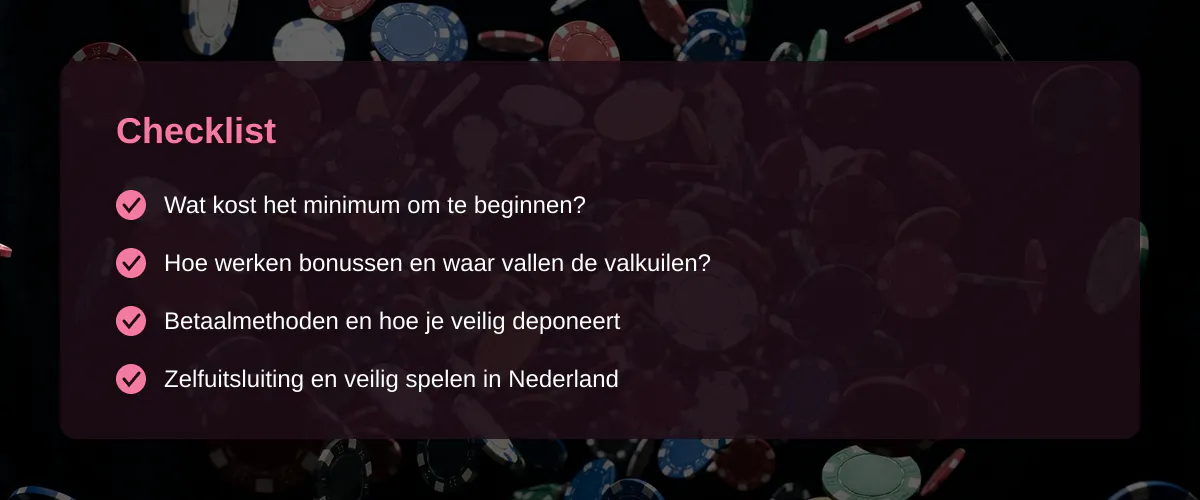 Beste online roulette casino in Nederland: wat je als budgetspeler echt moet weten — Checklist