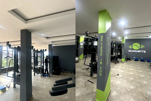 Silhouette Gym mural before and after, Beo Art Studio