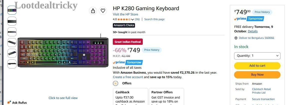 Hp K280 Gaming – Just ₹749 | Lowest Price Deal