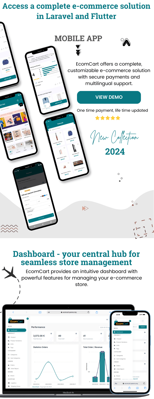 EcomCart - Flutter Modern eCommerce App Built with Laravel & Vue.js - Flutter Online Stores