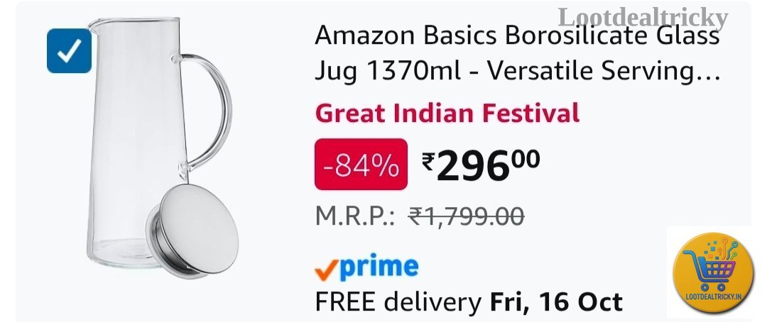 Glass Jug 1370ml | Huge Savings Offer Glass Jug 1370ml | Huge Savings Offer