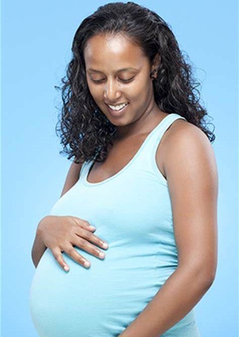 Pregnant woman in a prenatal consultation