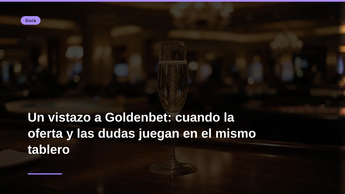 Un vistazo a Goldenbet: cuando la oferta y las dudas juegan en el mismo tablero