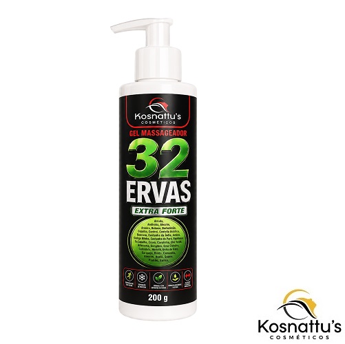 GEL P/ MASSAGEM 200G 32 ERVAS - KOSNATTUS