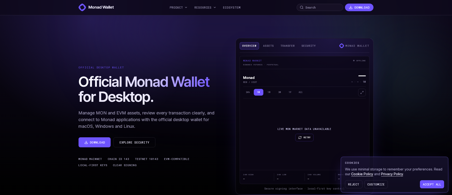 Stored capture of monadwallet.io