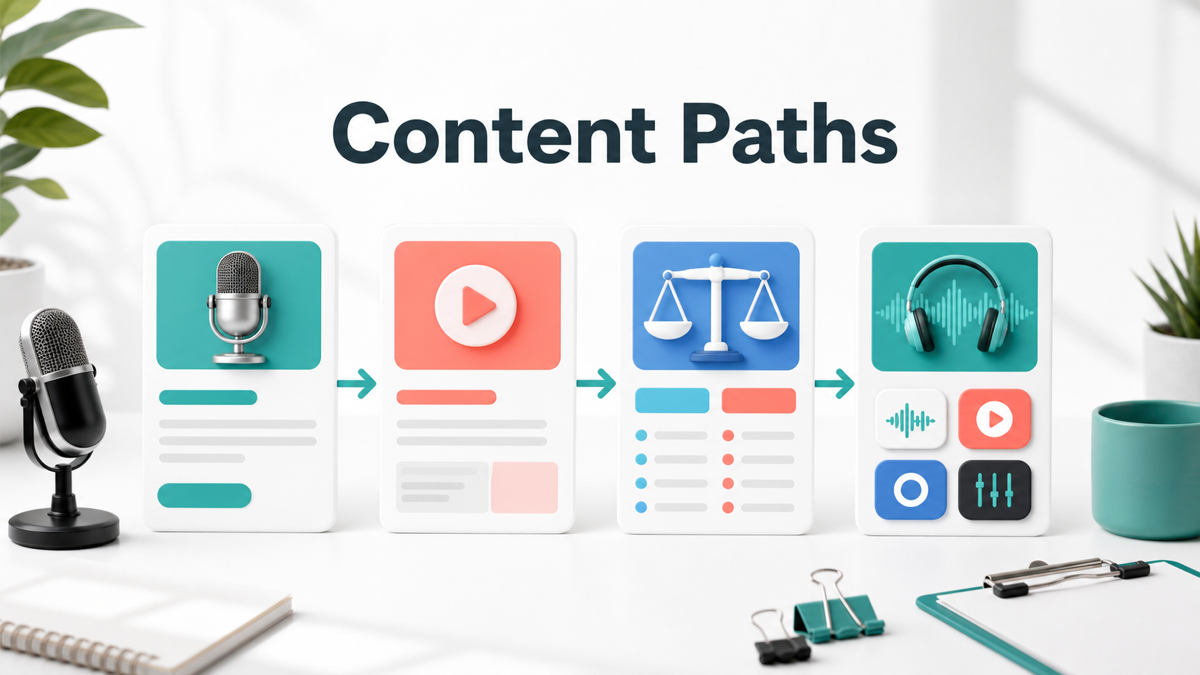Creator content paths for Riverside and Descript affiliate articles