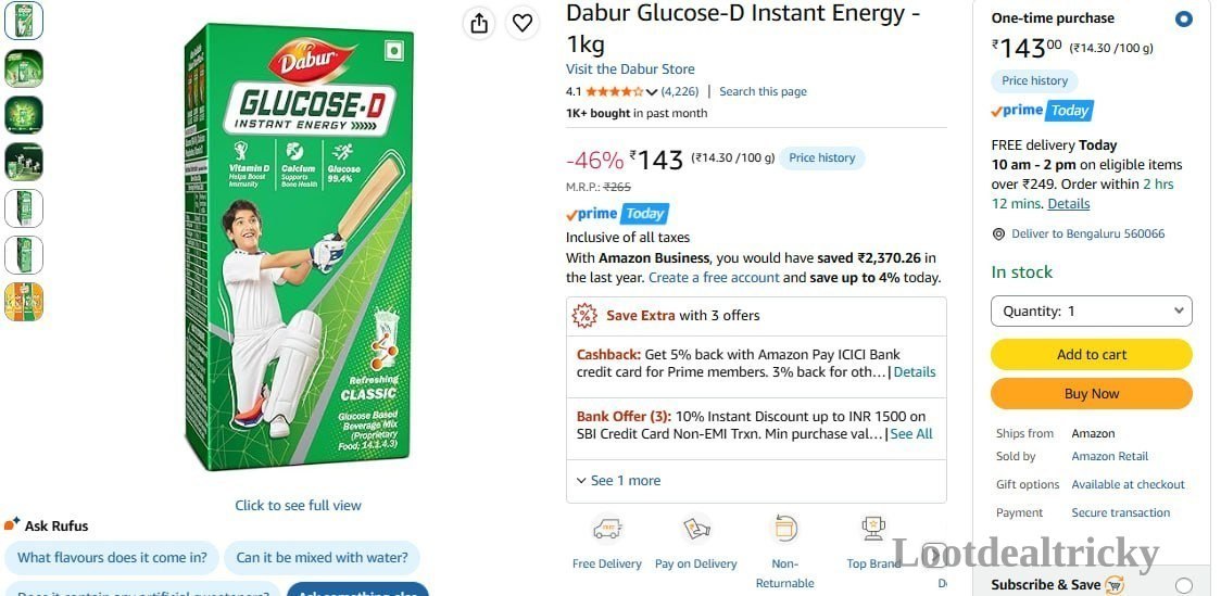 Dabur Glucose D | Loot Deal