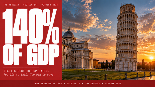 Italy Trap Heart of Europe 140 Percent GDP October 2026 The Meridian Intelligence Desk